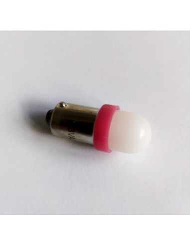 44 Pink/Rosa Pinball LED PRO, 5630 2SMD BA9S , milky dome/satinata, AC/DC 6.3V, con dissipatore (NON GHOSTING)