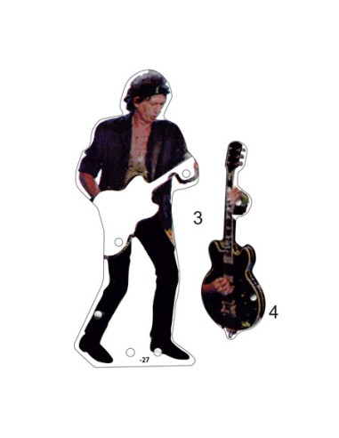 803-5000-XX ROLLING STONES (Stern) Keith Richards target stampa su plastica 3mm. Ripro